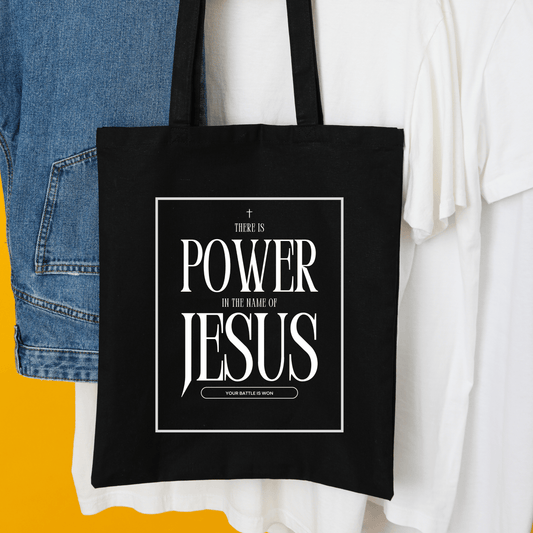 Jesus Canvas Tote Bag Durable Cotton Faith Gift for Bible Study Church Everyday Use Inspirational Bag in Natural or Black - Joyful Moments Market