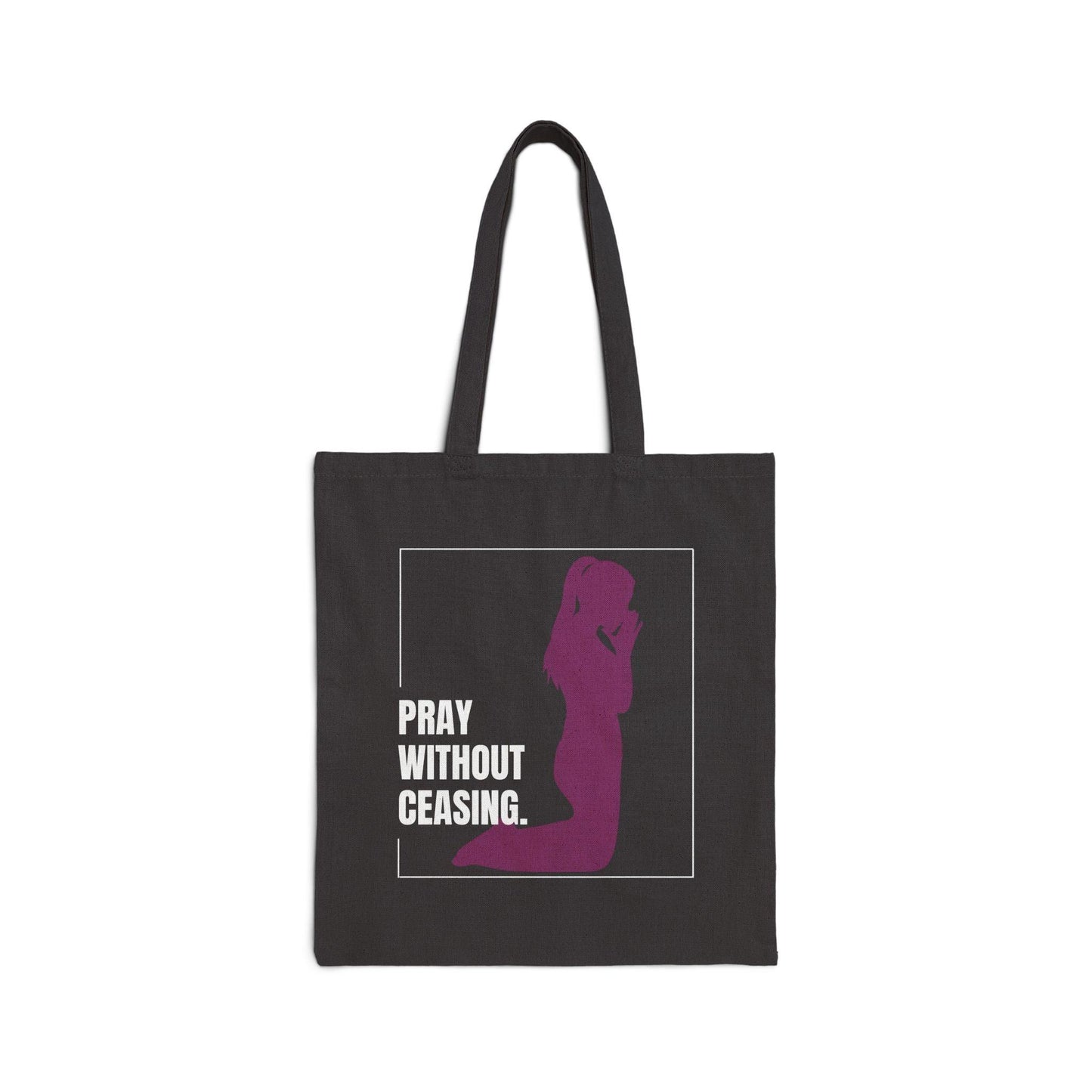 Pray without Ceasing Canvas Tote Bag Durable Cotton Christian Gift for Women, Great for Church, Bible Study and Everyday Use - Joyful Moments Market