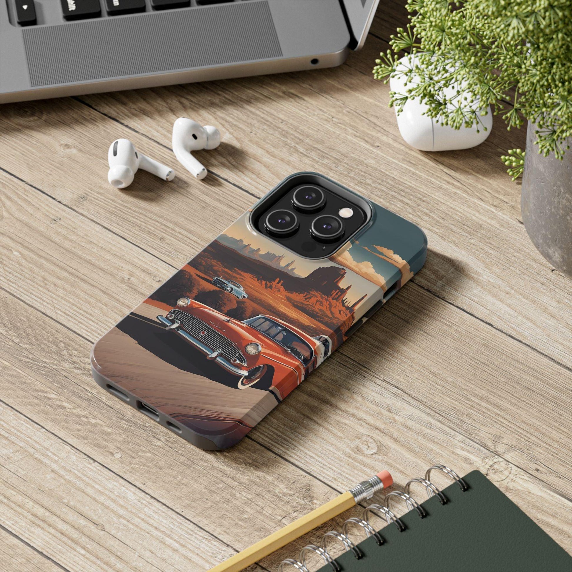 Retro Desert Car Phone Case | Route 66 Vibes for iPhone & Samsung - Joyful Moments Market