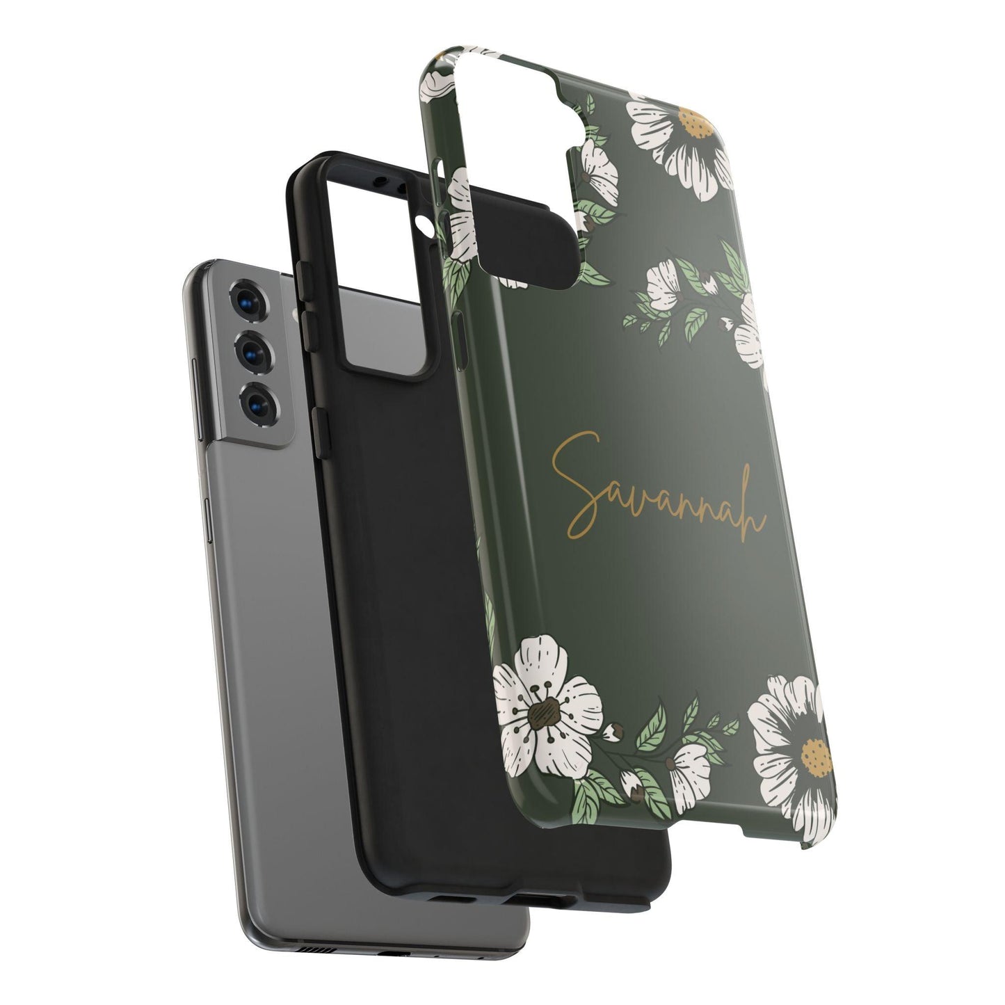 Personalized Floral Phone Case for iPhone and Samsung with Custom Name - Joyful Moments Market