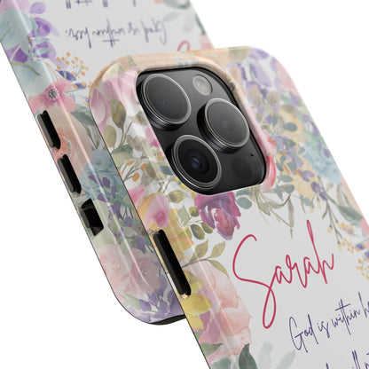 Personalized Floral Phone Cover with Bible Verse Psalm 46:5 - Joyful Moments Market