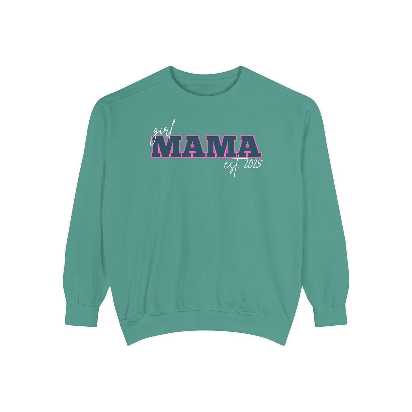 Customizable Comfort Colors Girl Mama Sweatshirt | Personalized Gift for Moms - Joyful Moments Market