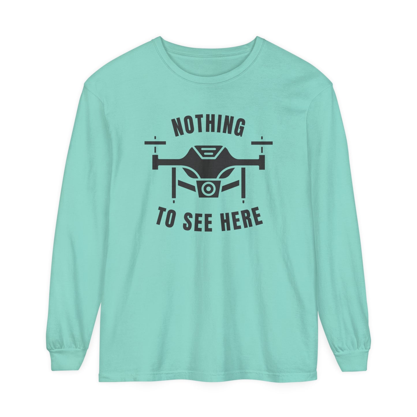 Comfort Colors Long Sleeve T-Shirt | Garment-Dyed Cotton & "Nothing to See Here" Design - Joyful Moments Market