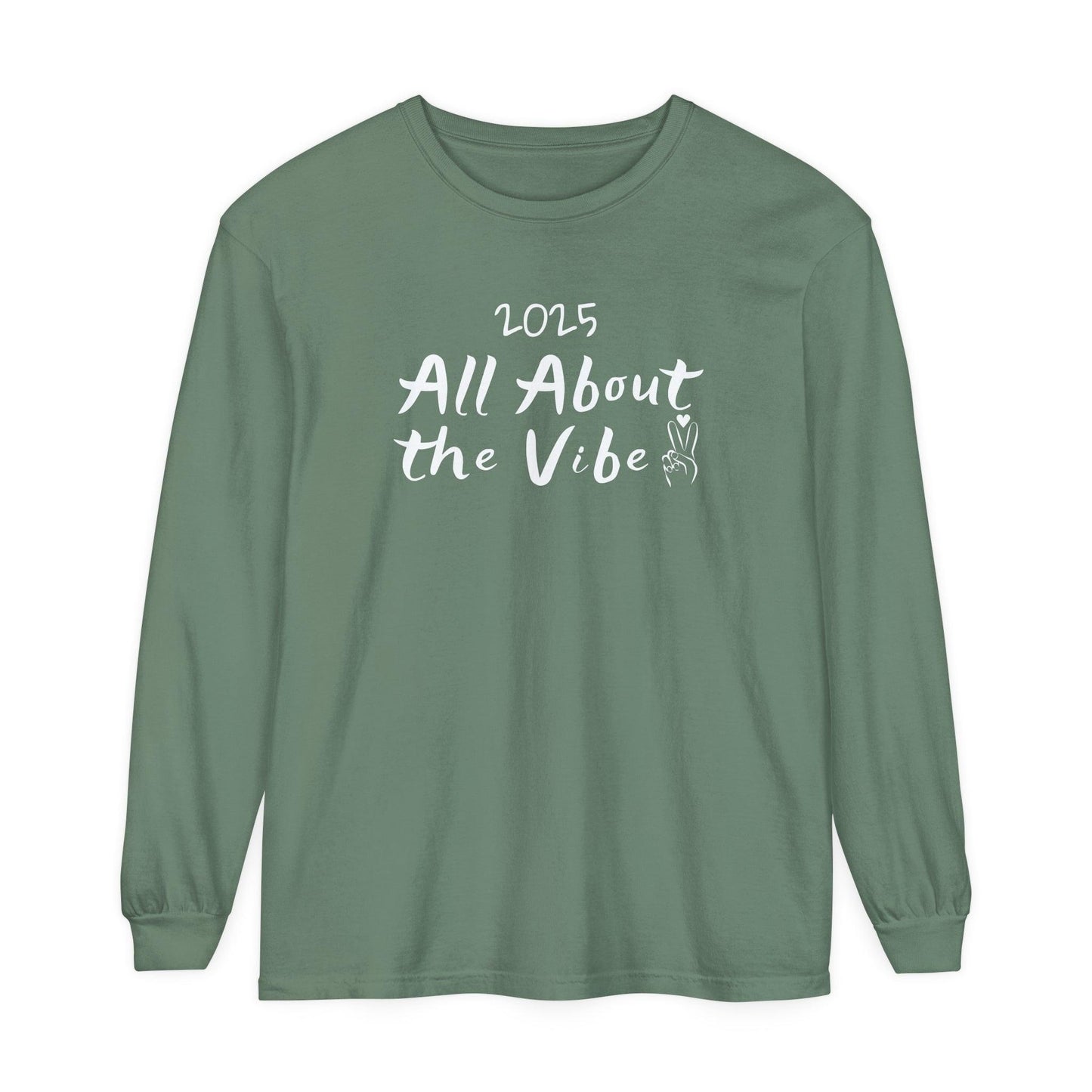 Comfort Colors Long Sleeve T-Shirt | Soft Garment-Dyed Cotton | Spread Peace, Love, and Good Vibes in Style for 2025 - Joyful Moments Market