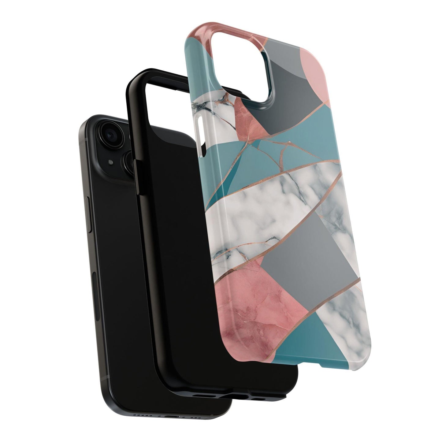 Marble Teal & Pink Phone Case | Funky Modern Design for iPhone & Samsung - Joyful Moments Market