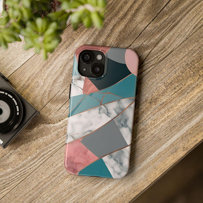 Marble Teal & Pink Phone Case | Funky Modern Design for iPhone & Samsung - Joyful Moments Market