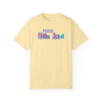 Proud 90s Kid Shirt | Vintage-Inspired Bold Pink & Blue Tee in Garment-Dyed Cotton - Joyful Moments Market