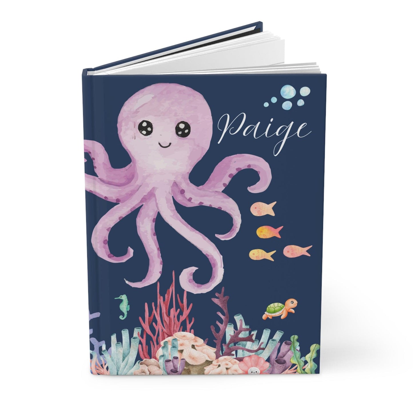 Personalized Under the Sea Journal | Watercolor Marine Life Design with Custom Name - Joyful Moments Market