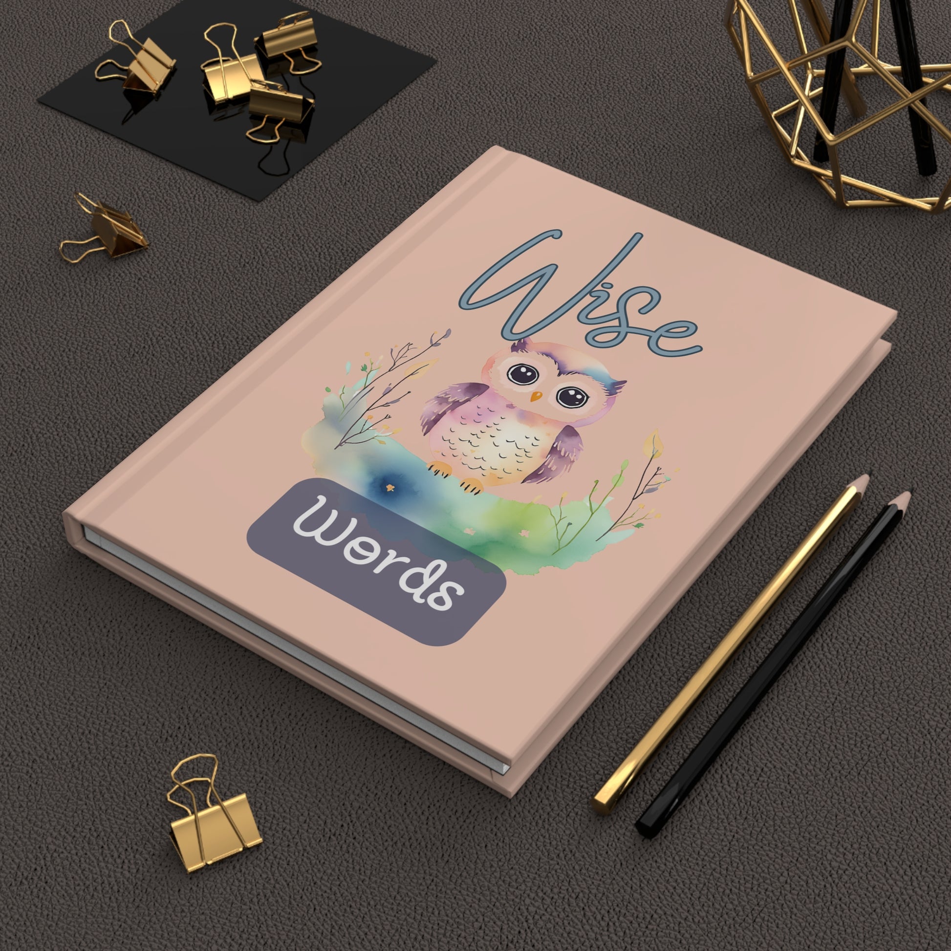 Watercolor Owl Journal | "Wise Words" Hardcover Notebook for Writing and Planning - Joyful Moments Market