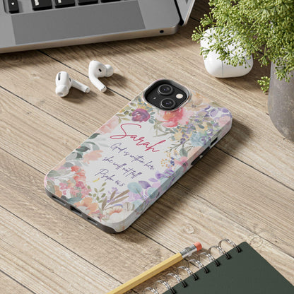 Personalized Floral Phone Cover with Bible Verse Psalm 46:5 - Joyful Moments Market