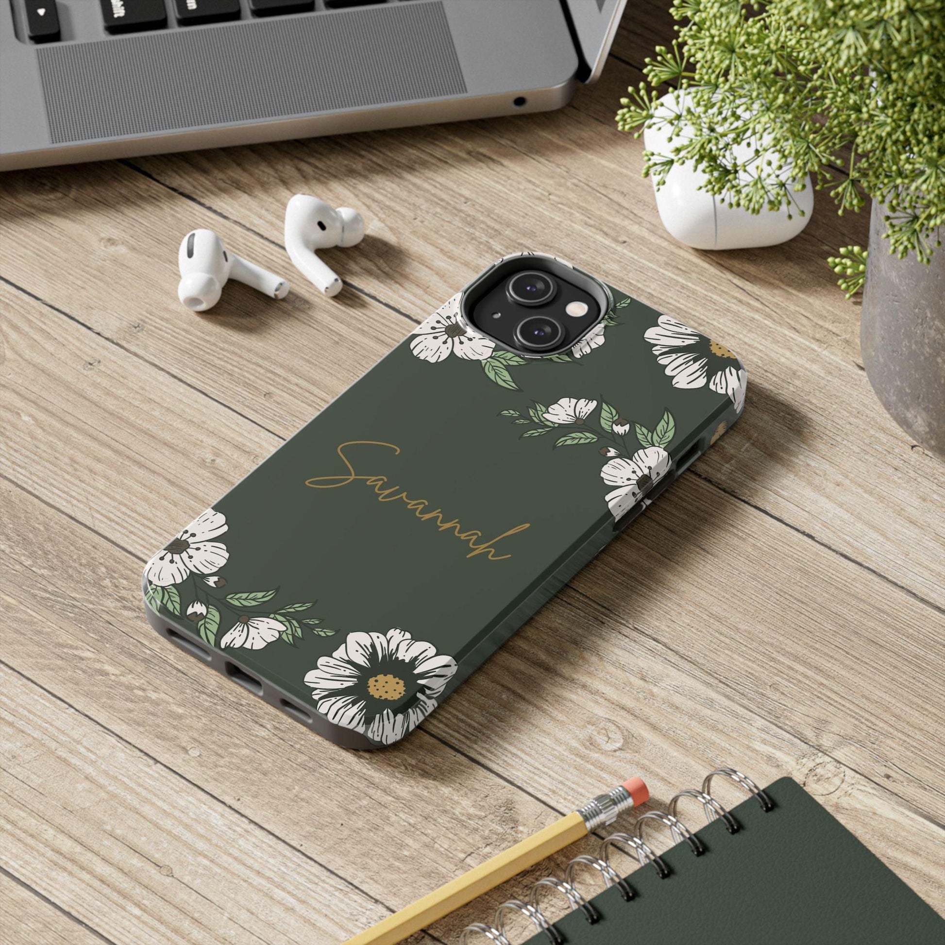 Personalized Floral Phone Case for iPhone and Samsung with Custom Name - Joyful Moments Market