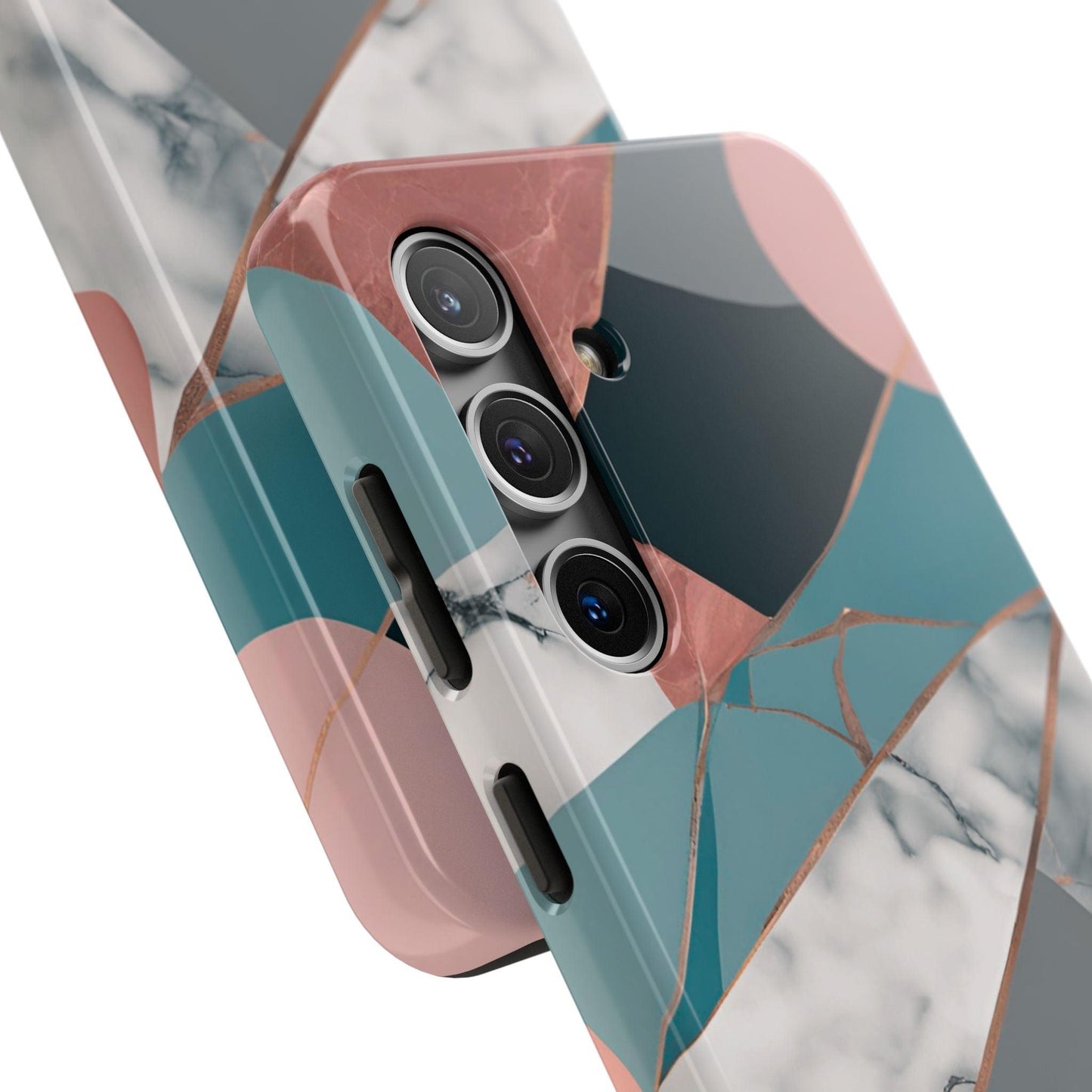 Marble Teal & Pink Phone Case | Funky Modern Design for iPhone & Samsung - Joyful Moments Market