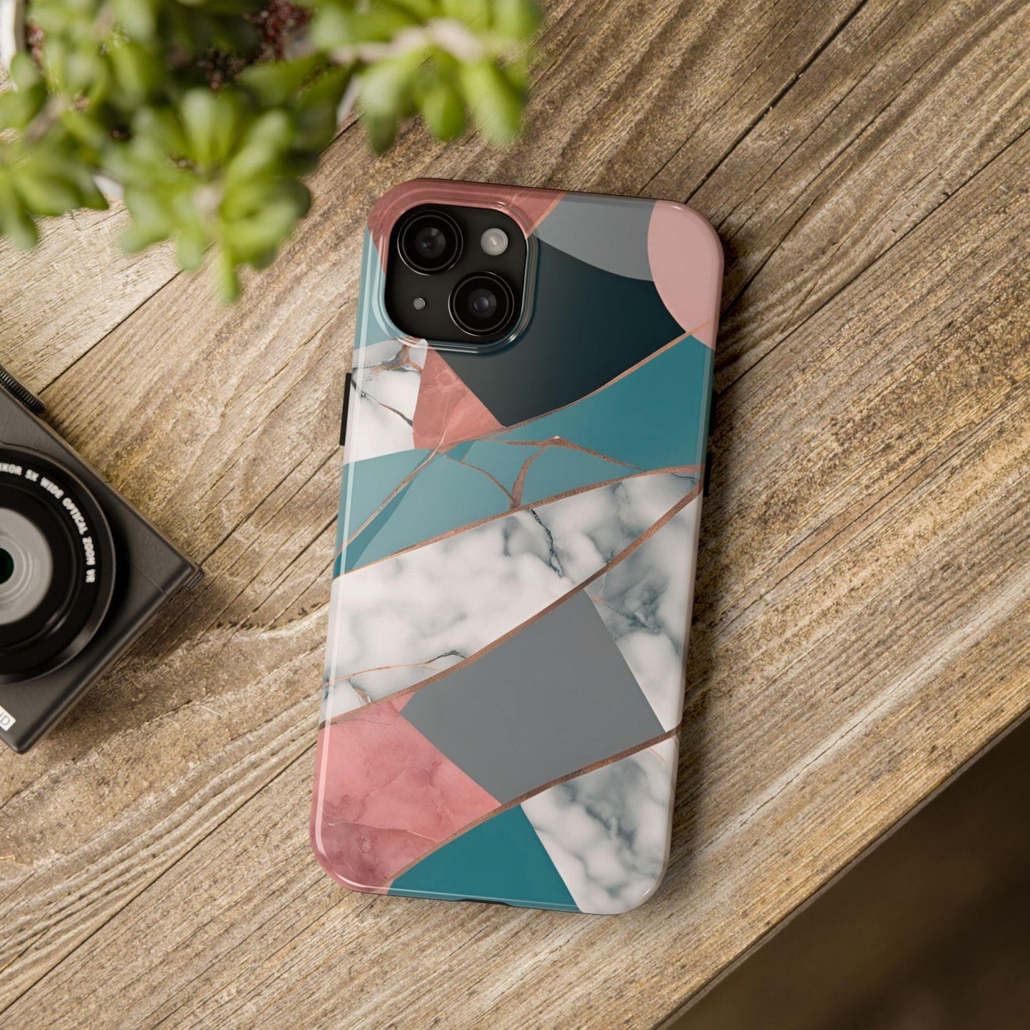 Marble Teal & Pink Phone Case | Funky Modern Design for iPhone & Samsung - Joyful Moments Market