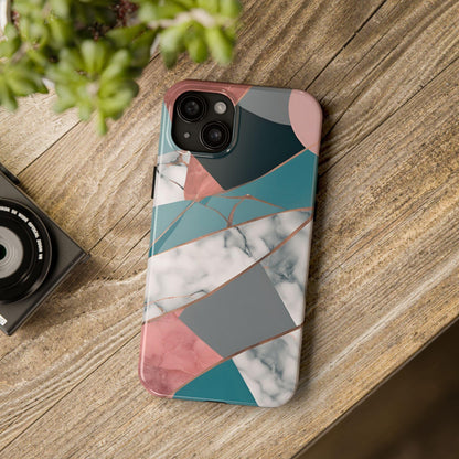 Marble Teal & Pink Phone Case | Funky Modern Design for iPhone & Samsung - Joyful Moments Market