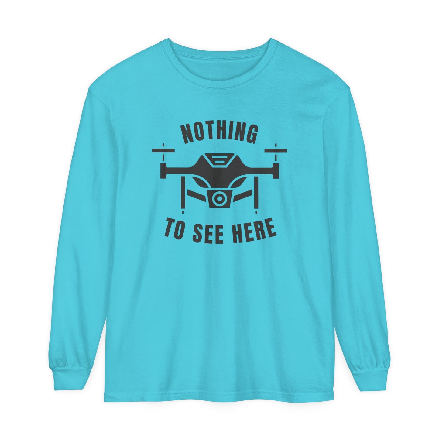 Comfort Colors Long Sleeve T-Shirt | Garment-Dyed Cotton & "Nothing to See Here" Design - Joyful Moments Market