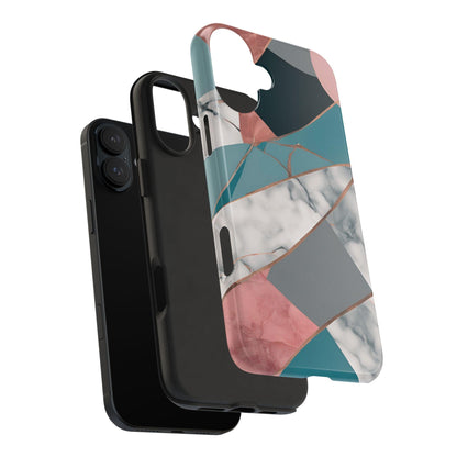 Marble Teal & Pink Phone Case | Funky Modern Design for iPhone & Samsung - Joyful Moments Market