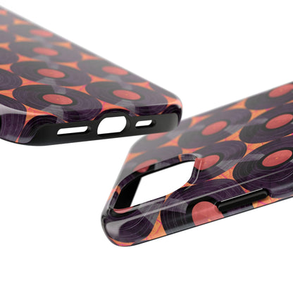 Vinyl Record Phone Case | Retro Red-Orange Design for iPhone & Samsung - Joyful Moments Market