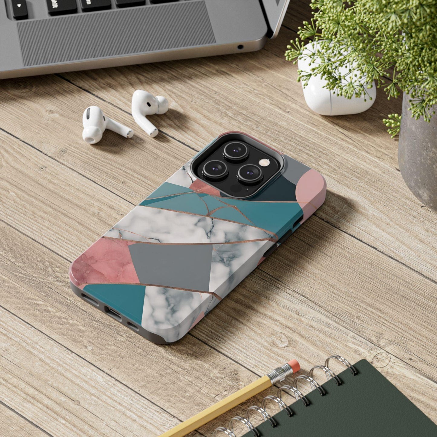 Marble Teal & Pink Phone Case | Funky Modern Design for iPhone & Samsung - Joyful Moments Market