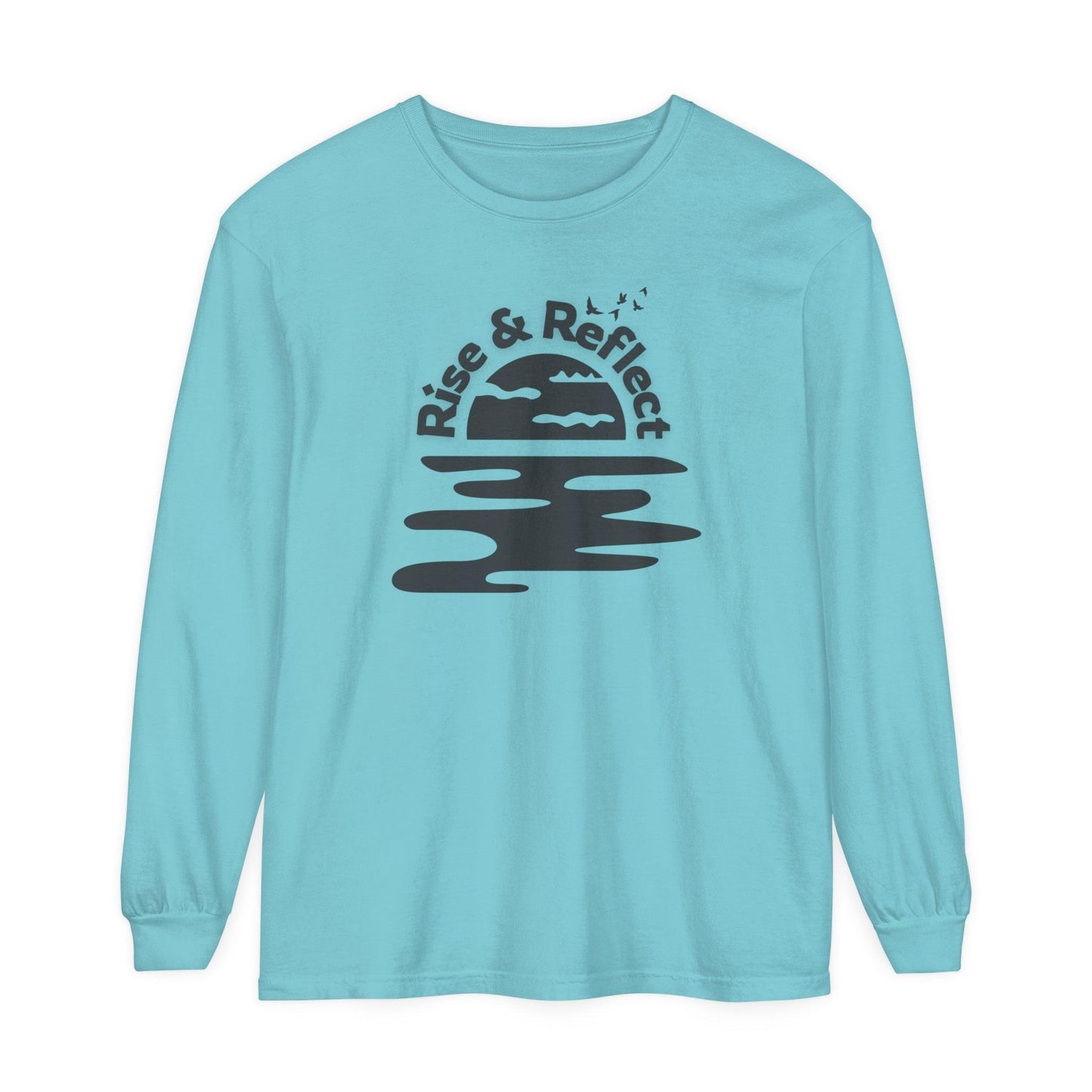 Comfort Colors Long Sleeve T-Shirt | Soft Garment-Dyed Cotton with Calming Sunrise Design - Joyful Moments Market