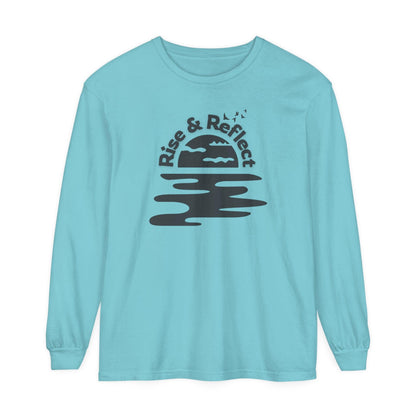 Comfort Colors Long Sleeve T-Shirt | Soft Garment-Dyed Cotton with Calming Sunrise Design - Joyful Moments Market