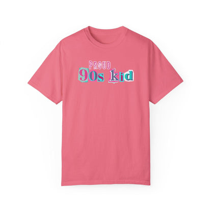 Proud 90s Kid Shirt | Vintage-Inspired Bold Pink & Blue Tee in Garment-Dyed Cotton - Joyful Moments Market