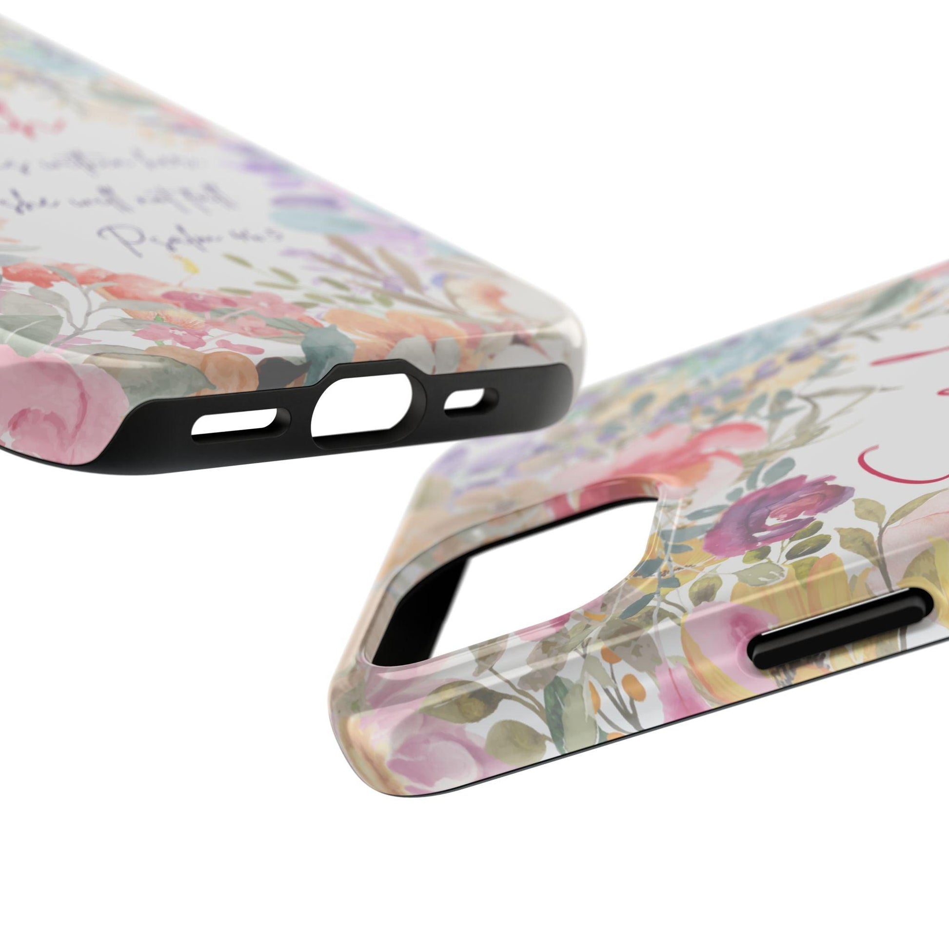 Personalized Floral Phone Cover with Bible Verse Psalm 46:5 - Joyful Moments Market