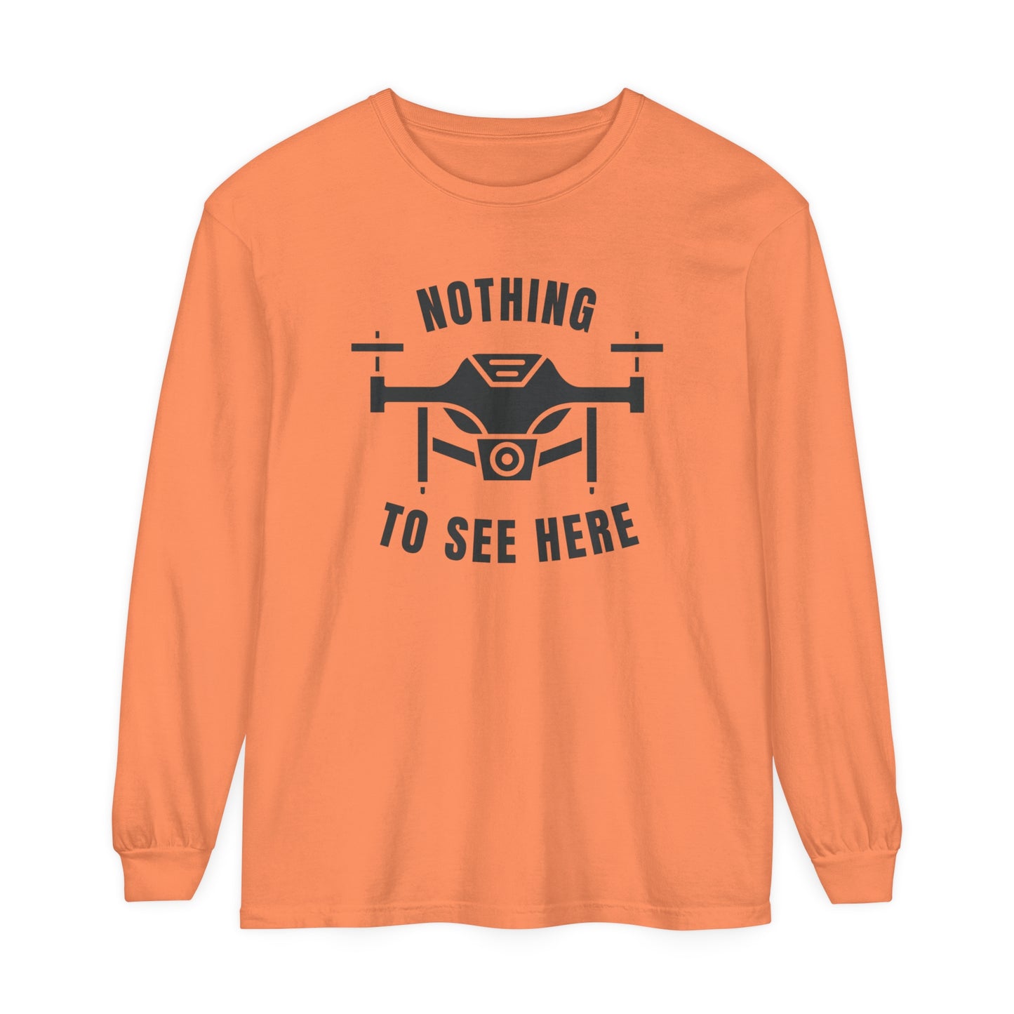 Comfort Colors Long Sleeve T-Shirt | Garment-Dyed Cotton & "Nothing to See Here" Design - Joyful Moments Market