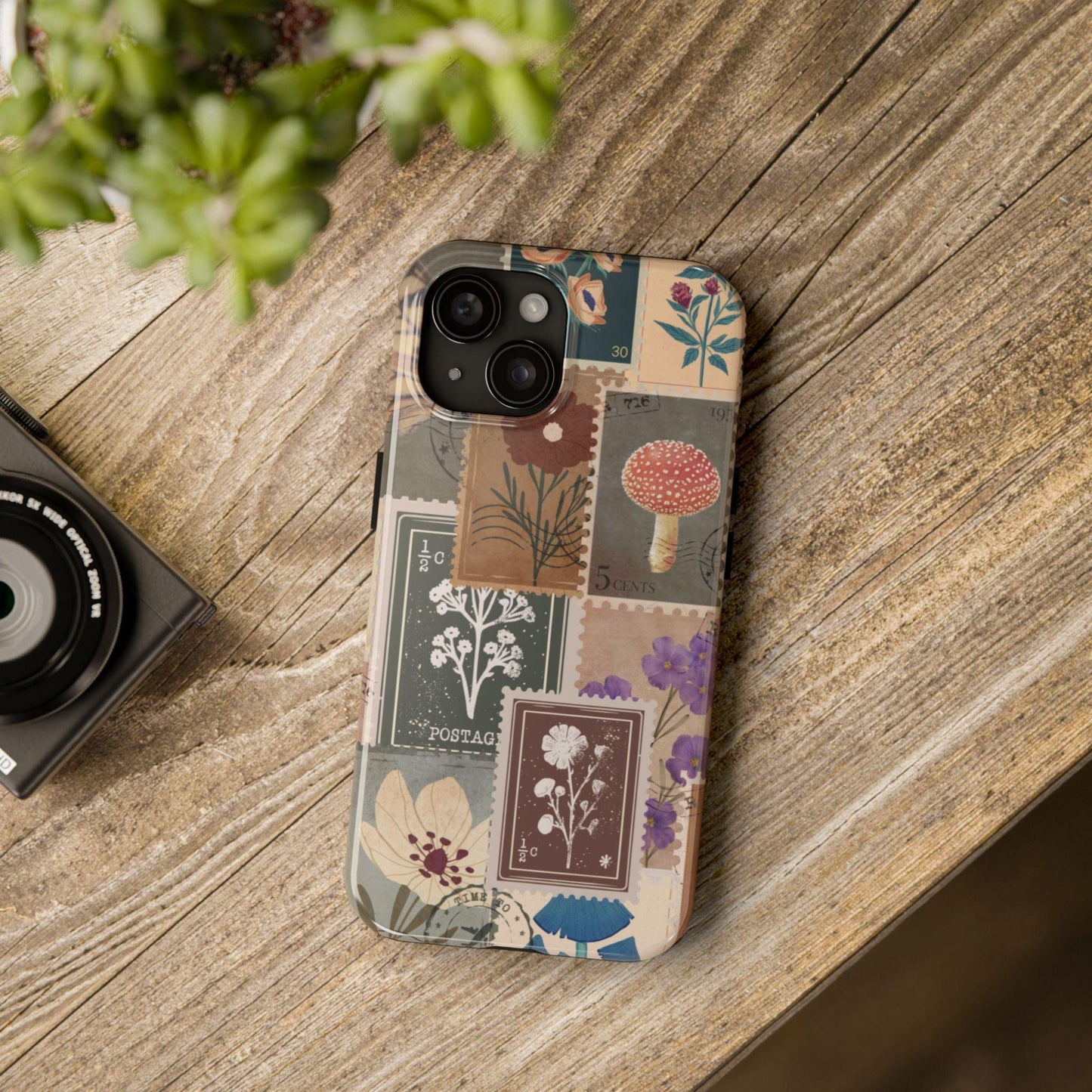 Antique Stamp Collage Phone Case | Vintage Travel Design for iPhone & Samsung - Joyful Moments Market