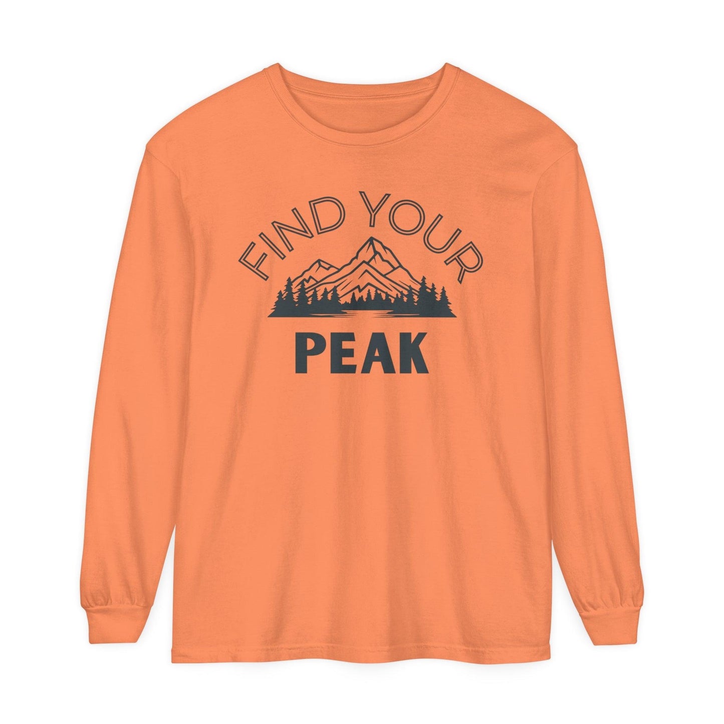 Comfort Colors Long Sleeve T-Shirt | Garment-Dyed Cotton with Inspiring Mountain Scene - Joyful Moments Market