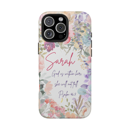 Personalized Floral Phone Cover with Bible Verse Psalm 46:5 - Joyful Moments Market