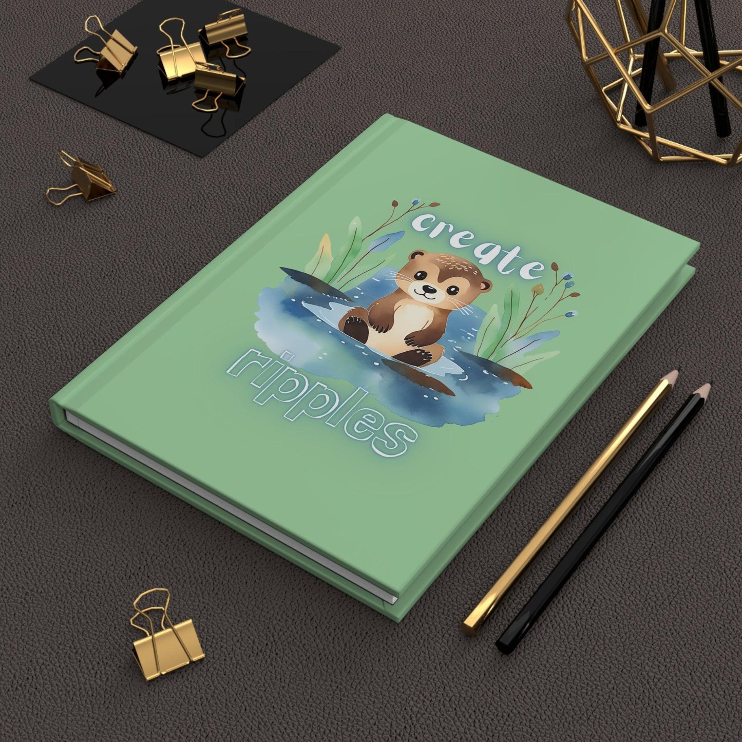 River Otter Journal | Sage Green Hardcover Notebook for Creativity and Goal-Setting - Joyful Moments Market