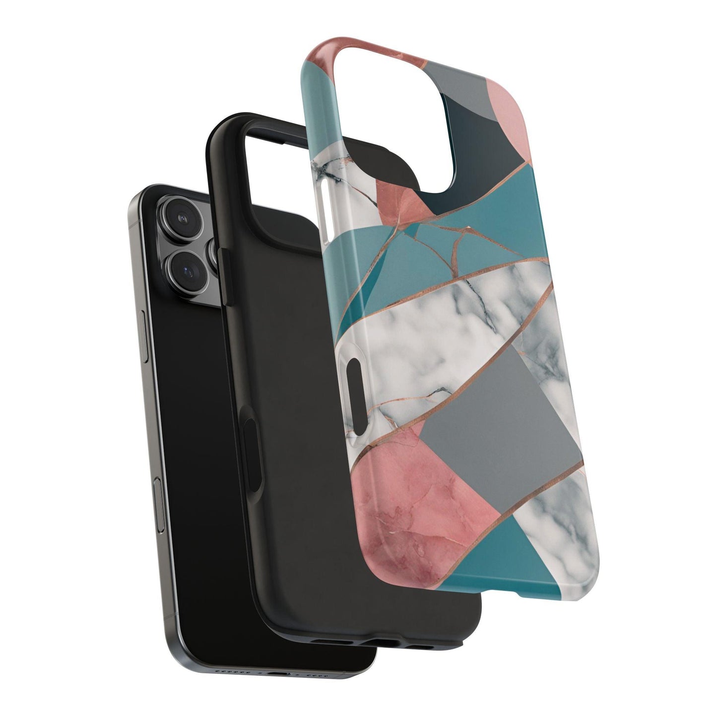 Marble Teal & Pink Phone Case | Funky Modern Design for iPhone & Samsung - Joyful Moments Market