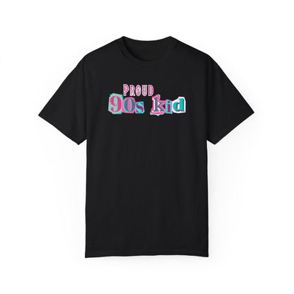 Proud 90s Kid Shirt | Vintage-Inspired Bold Pink & Blue Tee in Garment-Dyed Cotton - Joyful Moments Market