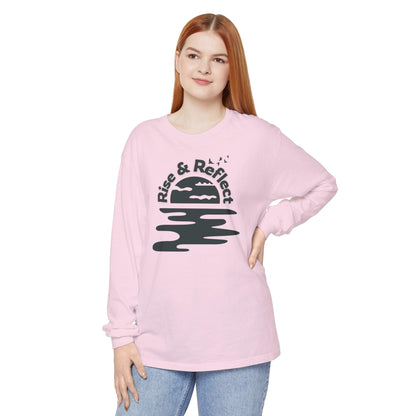 Comfort Colors Long Sleeve T-Shirt | Soft Garment-Dyed Cotton with Calming Sunrise Design - Joyful Moments Market