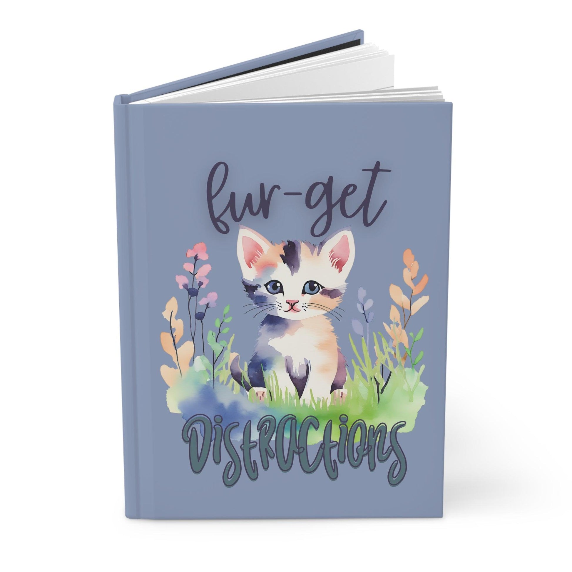 Fur-get Distractions Cat Journal | Purple Hardcover for Goal Setting - Joyful Moments Market