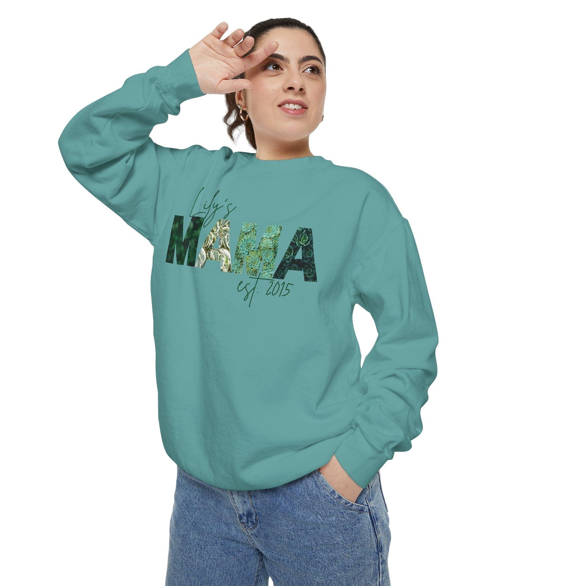 Customizable Comfort Colors Plant Mama Sweatshirt | Personalized Gift for Plant-Loving Moms - Joyful Moments Market