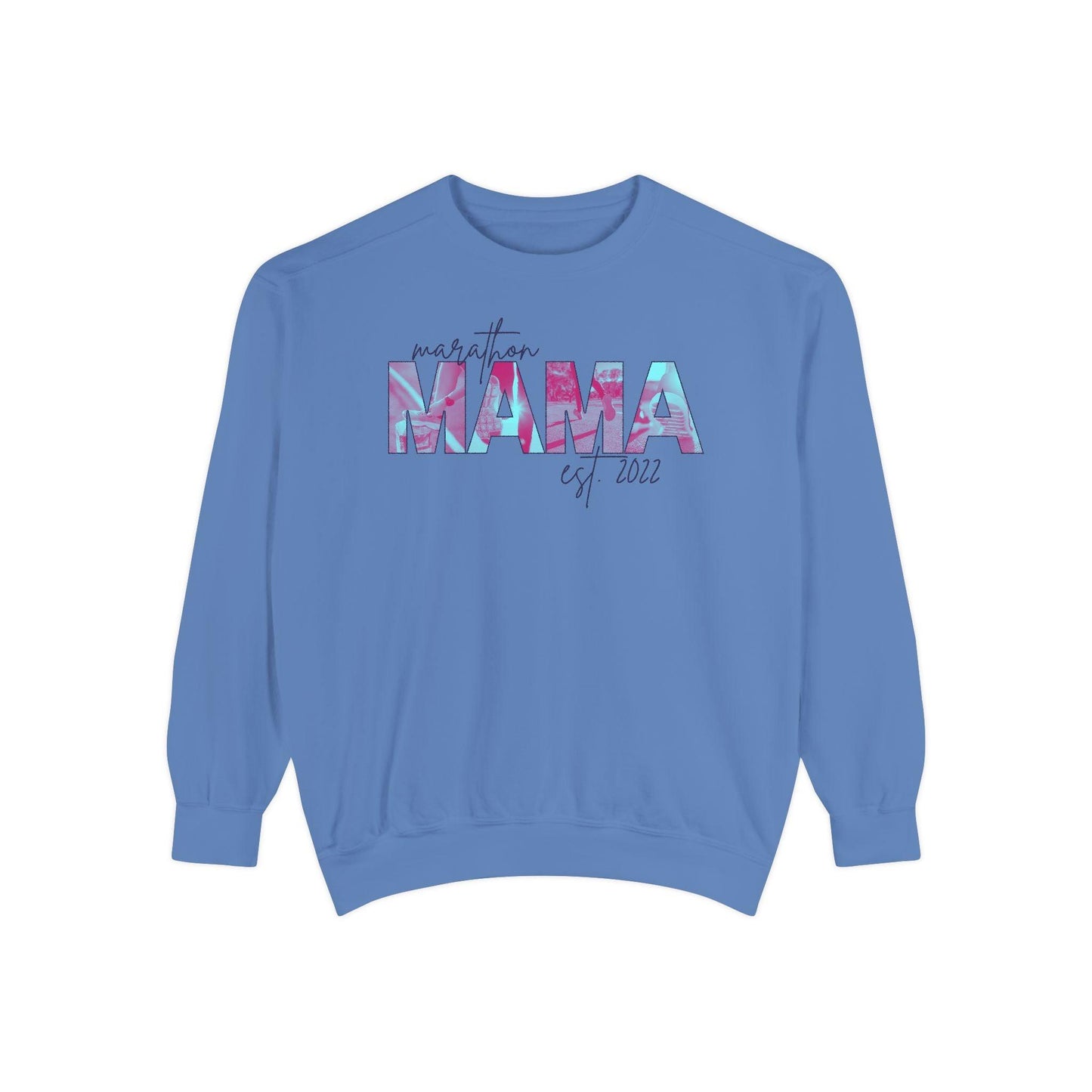 Customizable Comfort Colors Marathon Mama Sweatshirt | Personalized Gift for Runner Moms - Joyful Moments Market