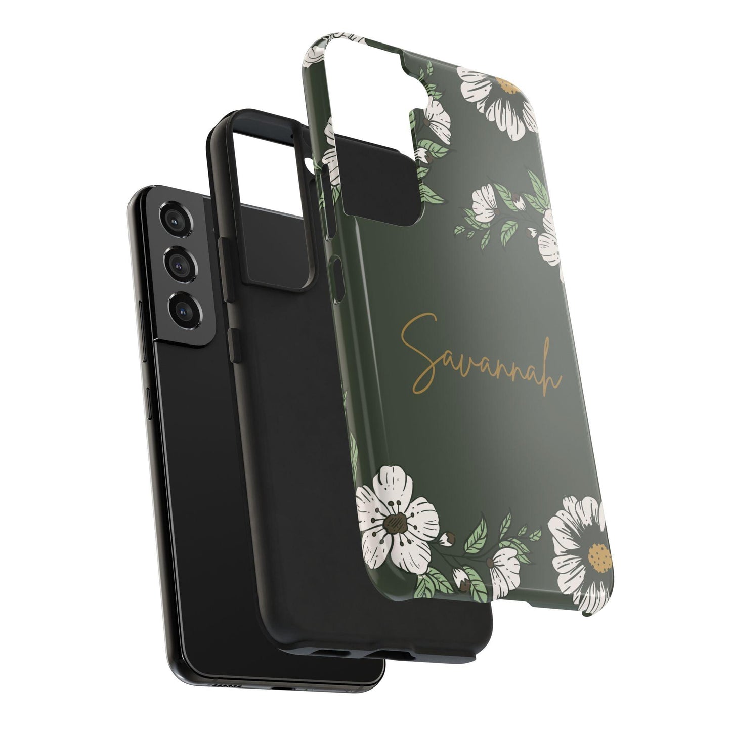 Personalized Floral Phone Case for iPhone and Samsung with Custom Name - Joyful Moments Market