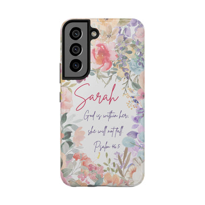 Personalized Floral Phone Cover with Bible Verse Psalm 46:5 - Joyful Moments Market