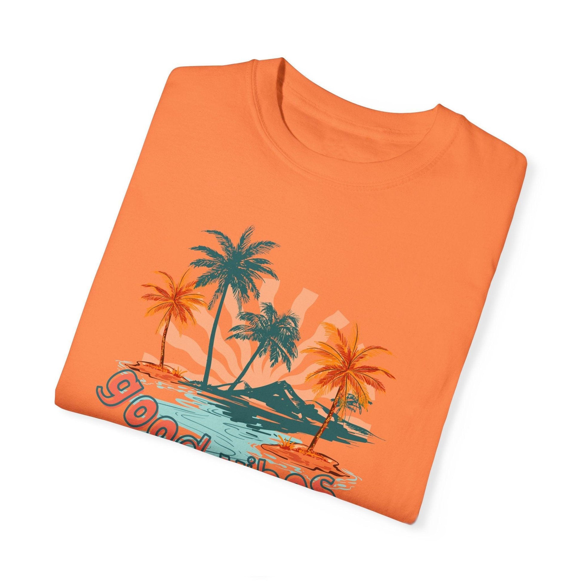 Comfort Colors Palm Sunrise Tee | Soft Garment-Dyed Cotton for Beach Vibes - Joyful Moments Market