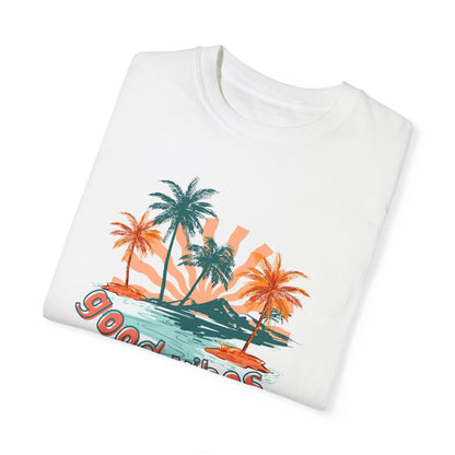 Comfort Colors Palm Sunrise Tee | Soft Garment-Dyed Cotton for Beach Vibes - Joyful Moments Market