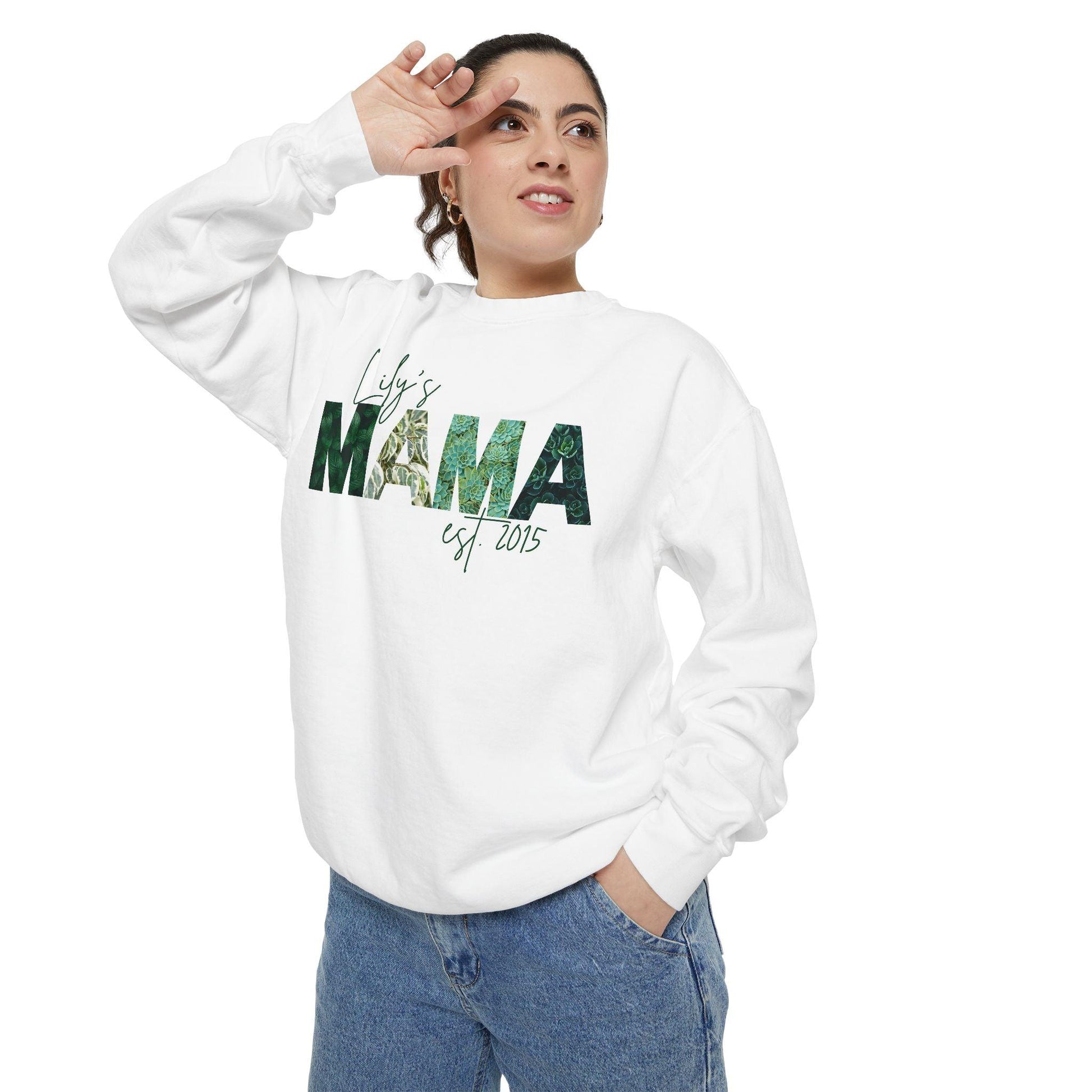 Customizable Comfort Colors Plant Mama Sweatshirt | Personalized Gift for Plant-Loving Moms - Joyful Moments Market