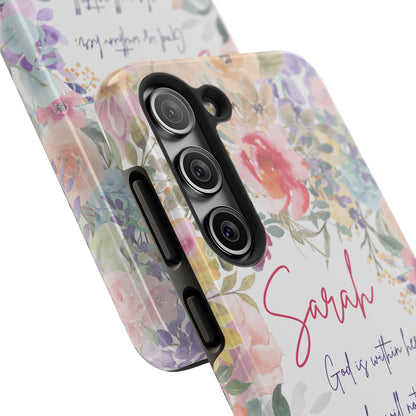 Personalized Floral Phone Cover with Bible Verse Psalm 46:5 - Joyful Moments Market