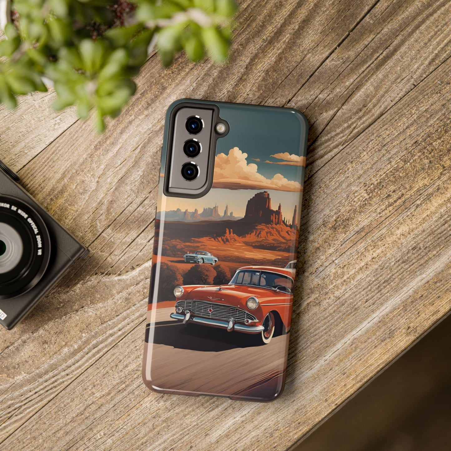 Retro Desert Car Phone Case | Route 66 Vibes for iPhone & Samsung - Joyful Moments Market