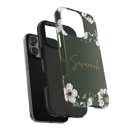 Personalized Floral Phone Case for iPhone and Samsung with Custom Name - Joyful Moments Market