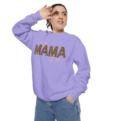 Customizable Comfort Colors Sassy Mama Sweatshirt | Leopard Print Gift for Moms - Joyful Moments Market