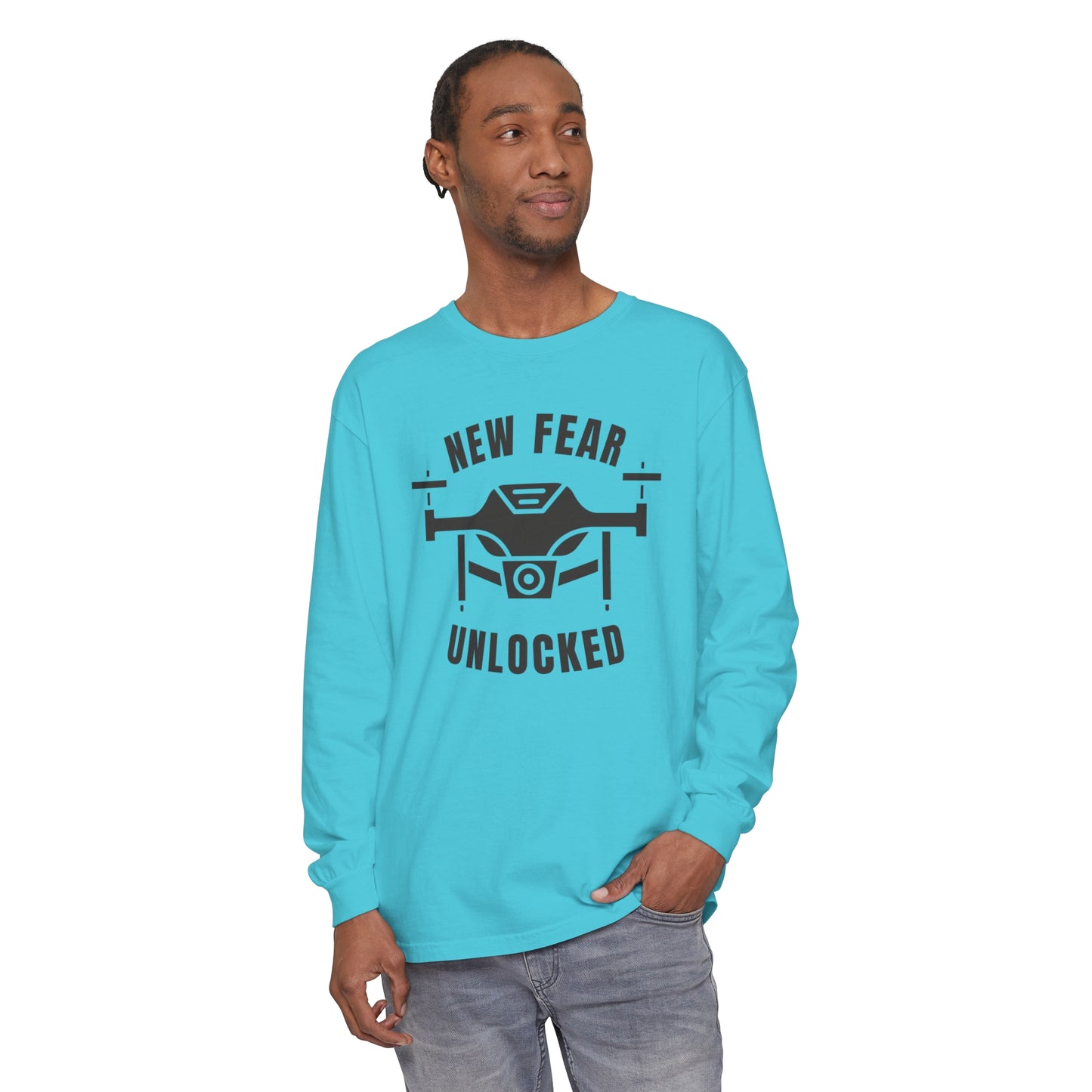 Comfort Colors Long Sleeve T-Shirt | Garment-Dyed Cotton & "New Fear Unlocked" Design - Joyful Moments Market