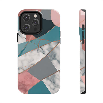 Marble Teal & Pink Phone Case | Funky Modern Design for iPhone & Samsung - Joyful Moments Market