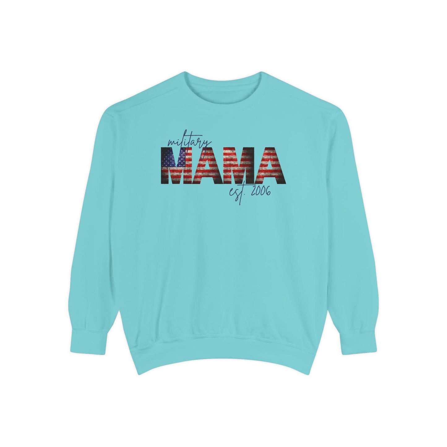 Customizable Comfort Colors Military Mama Sweatshirt | Patriotic Gift for Moms - Joyful Moments Market