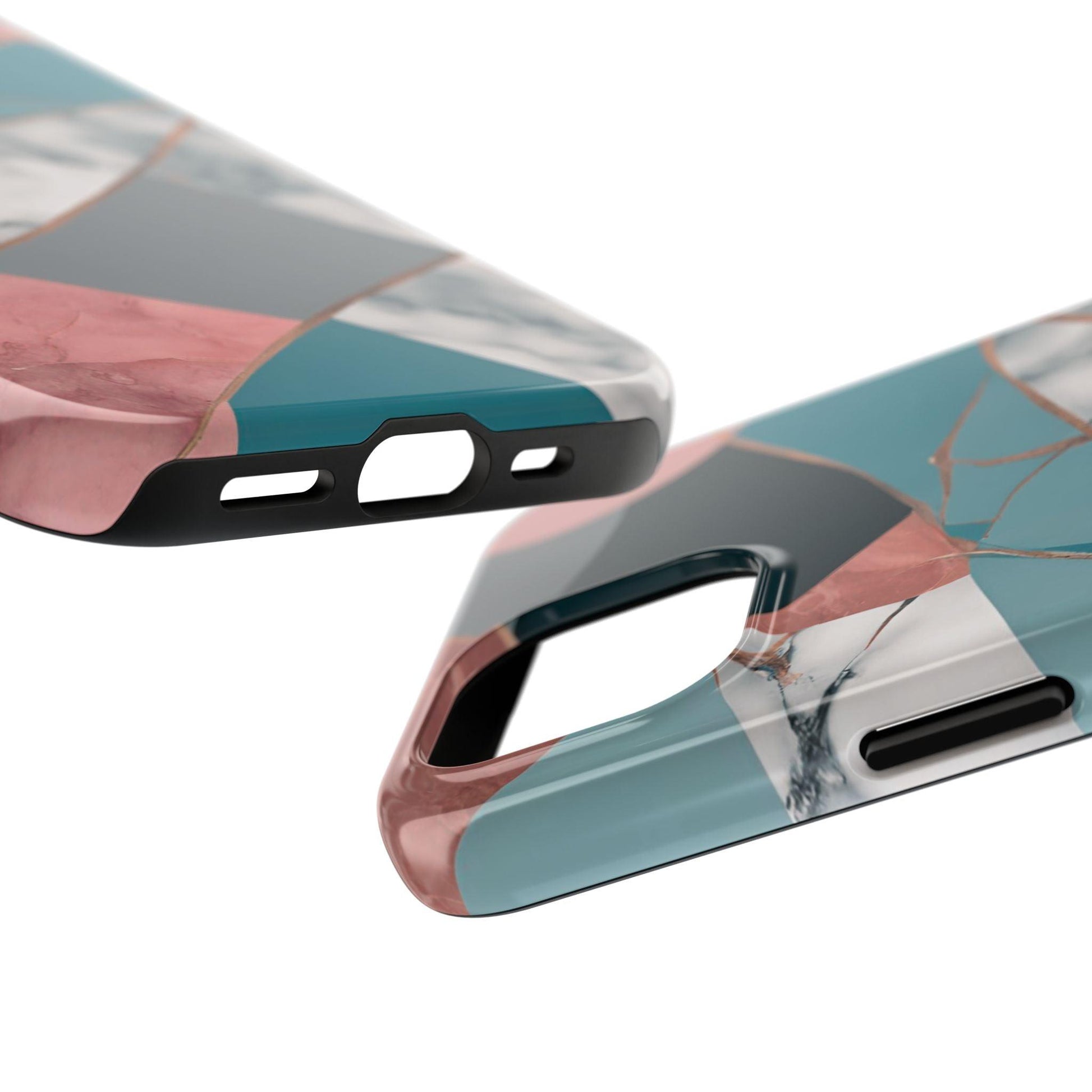 Marble Teal & Pink Phone Case | Funky Modern Design for iPhone & Samsung - Joyful Moments Market